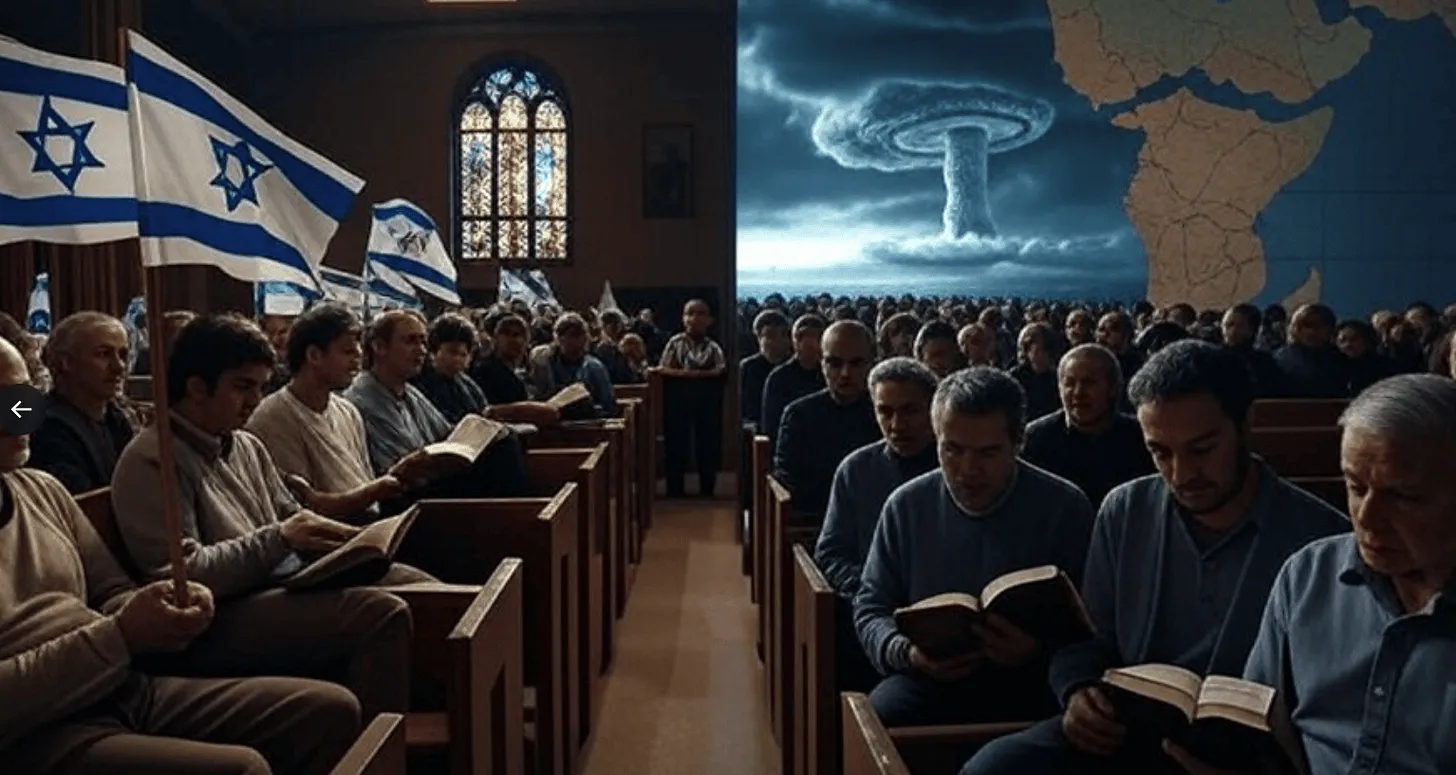 A group of people sitting in pews. AI-generated content may be incorrect.